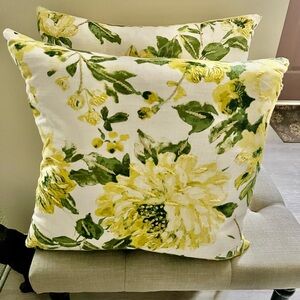 Yellow decorative pillows 18”x18”
